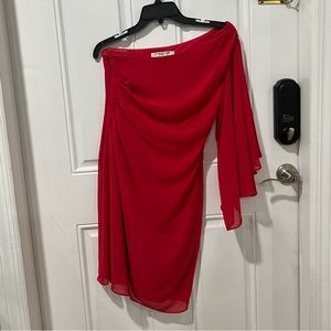 Evan Picone One Shoulder Chiffon Dress
